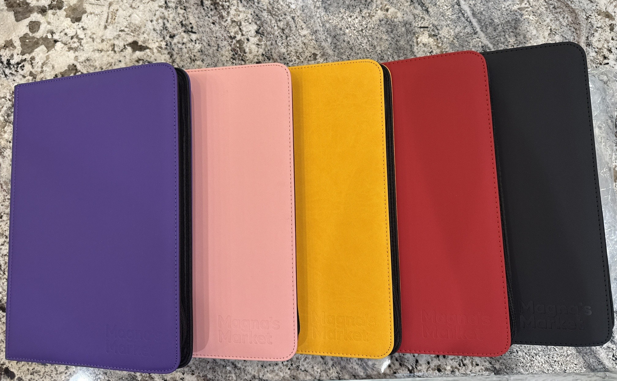 3x3 pocket binders in 5 colors at Magna's Market